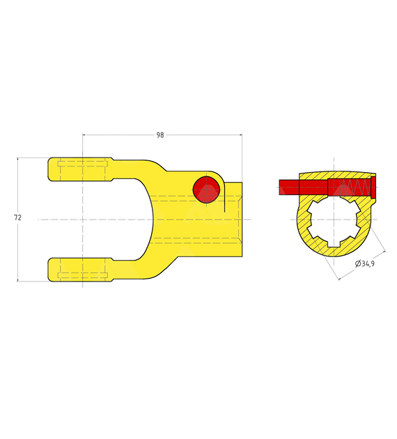 Widłak, AB2/03, bolec QD 1 3/8-6