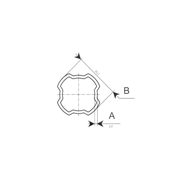 Rura profilowa kwadrat SFT S1 zew.35,2x2,0