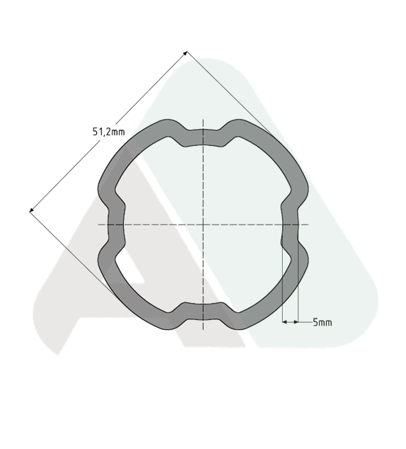 Rura profilowa kwadrat SFT S8 wew 51,2 x5,0 mm