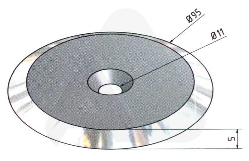 Cutting disc for feeder O 95 x 5, smooth