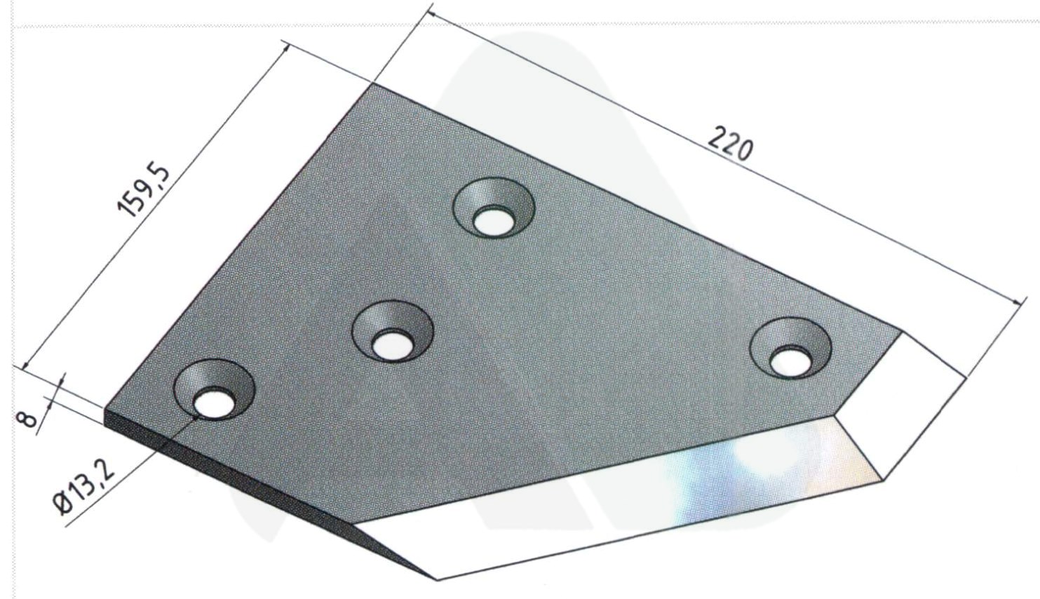 Knife RH for silage cutter Red Rock