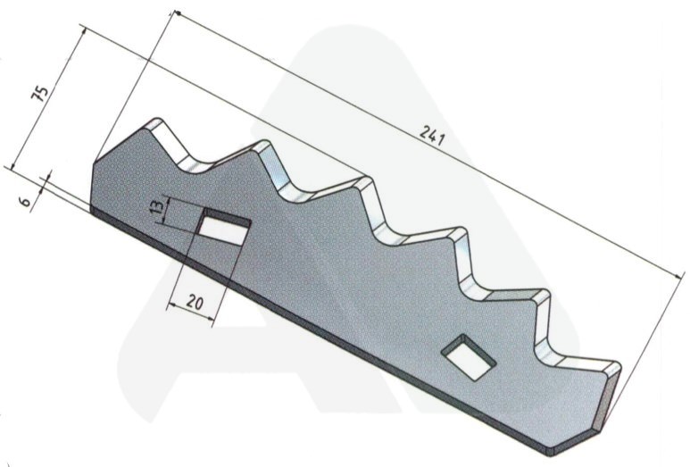 Feeder knife 241 x 75 x 6