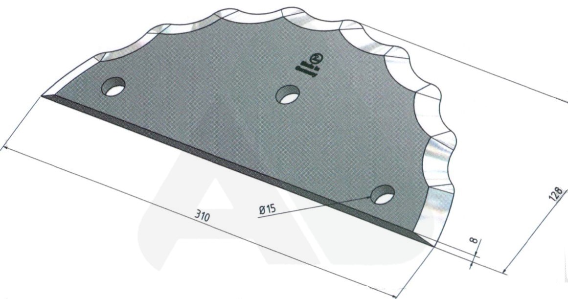 Feeder knife 310,5 x 128 x 8