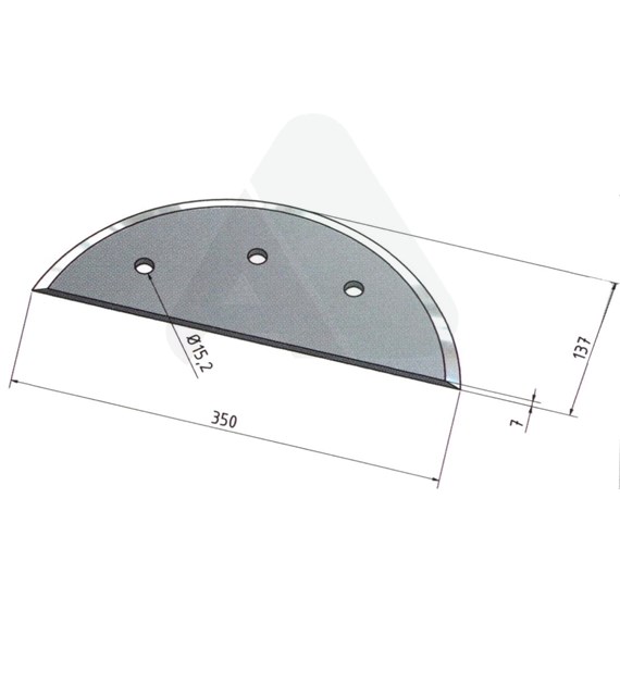 Nóż freza paszowozu 350 x 137 x 7