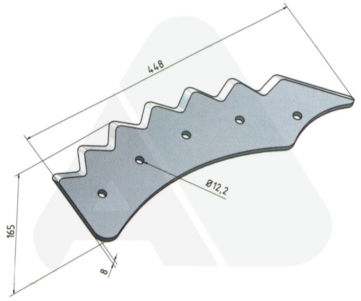 Feeder knife 450 x 120 x 8, RH