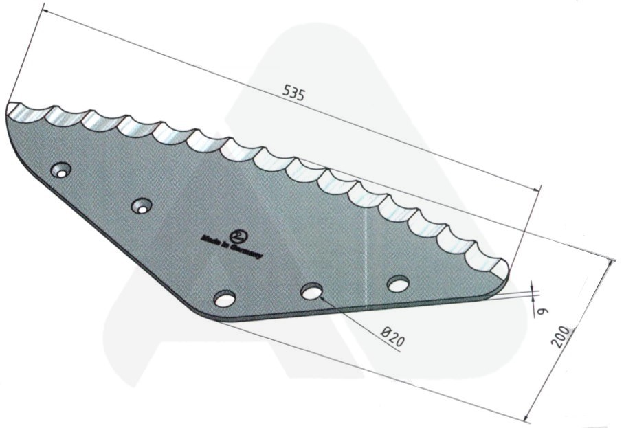 Feeder knife 533 x 209 x 6