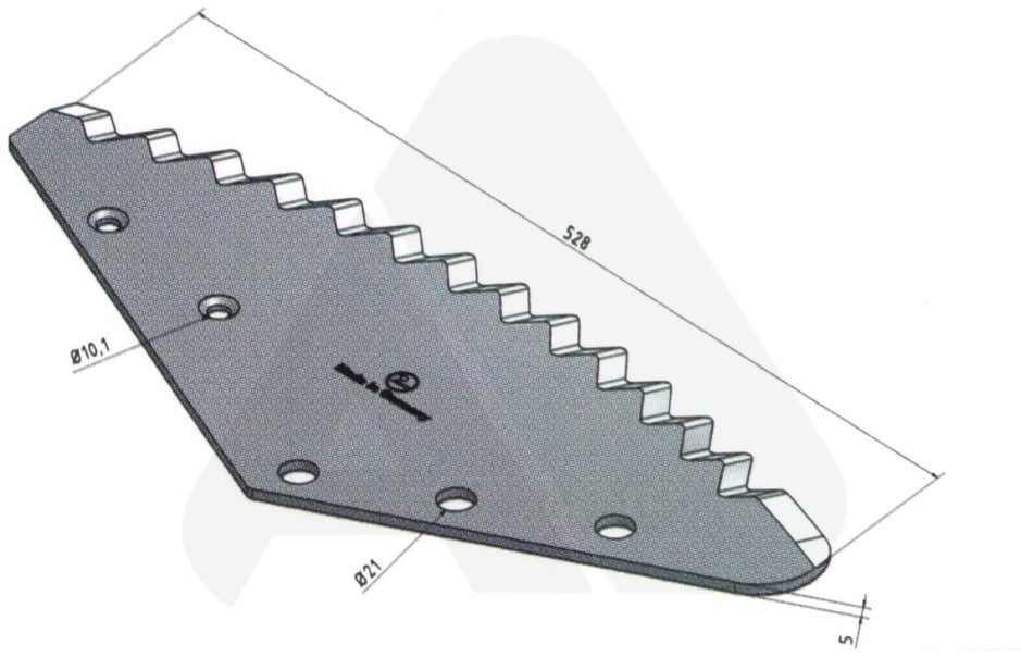 Feeder knife 530 x 210 x 5