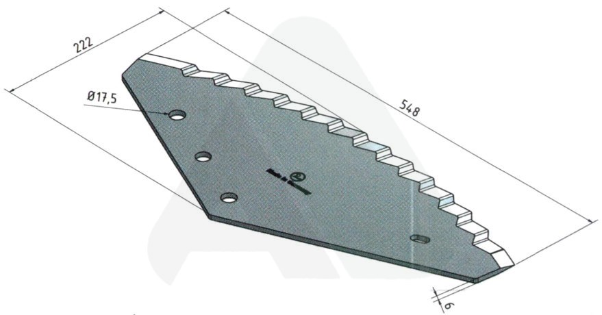 Feeder knife 547 x 220 x 6