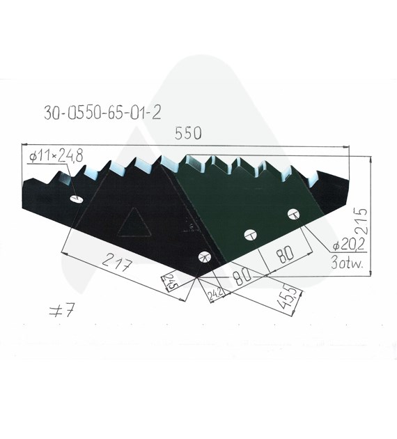 Nóż do paszowozu 557x215x6