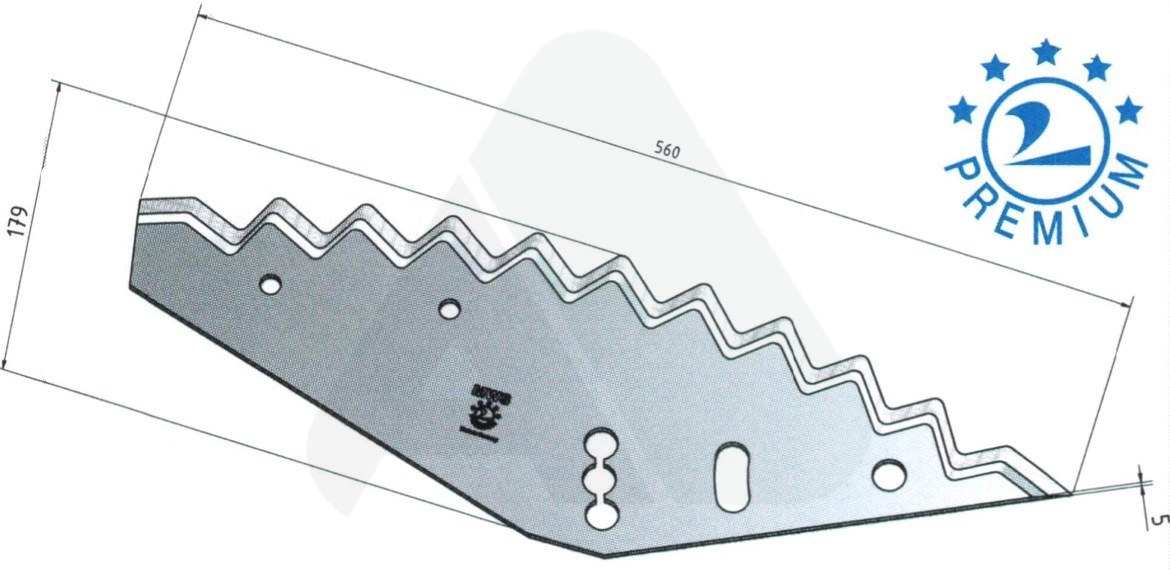 Feeder knife 560 x 194 x 5 PREMIUM