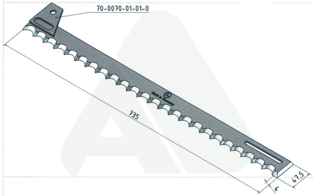 Saw knife LH 735x47,5x4