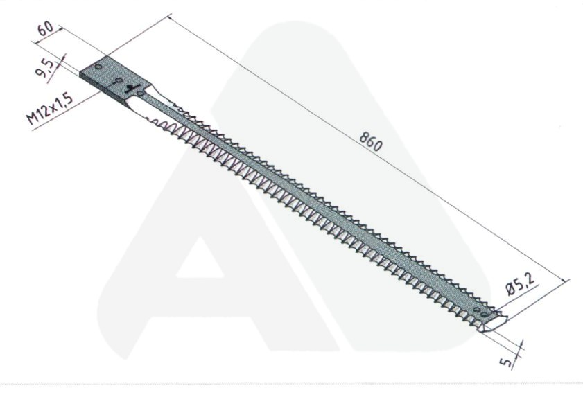 Double sword blade for Fella 860x60, cpl.