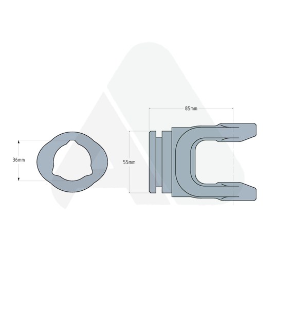Yoke, AB4, for outer tube triangle 36