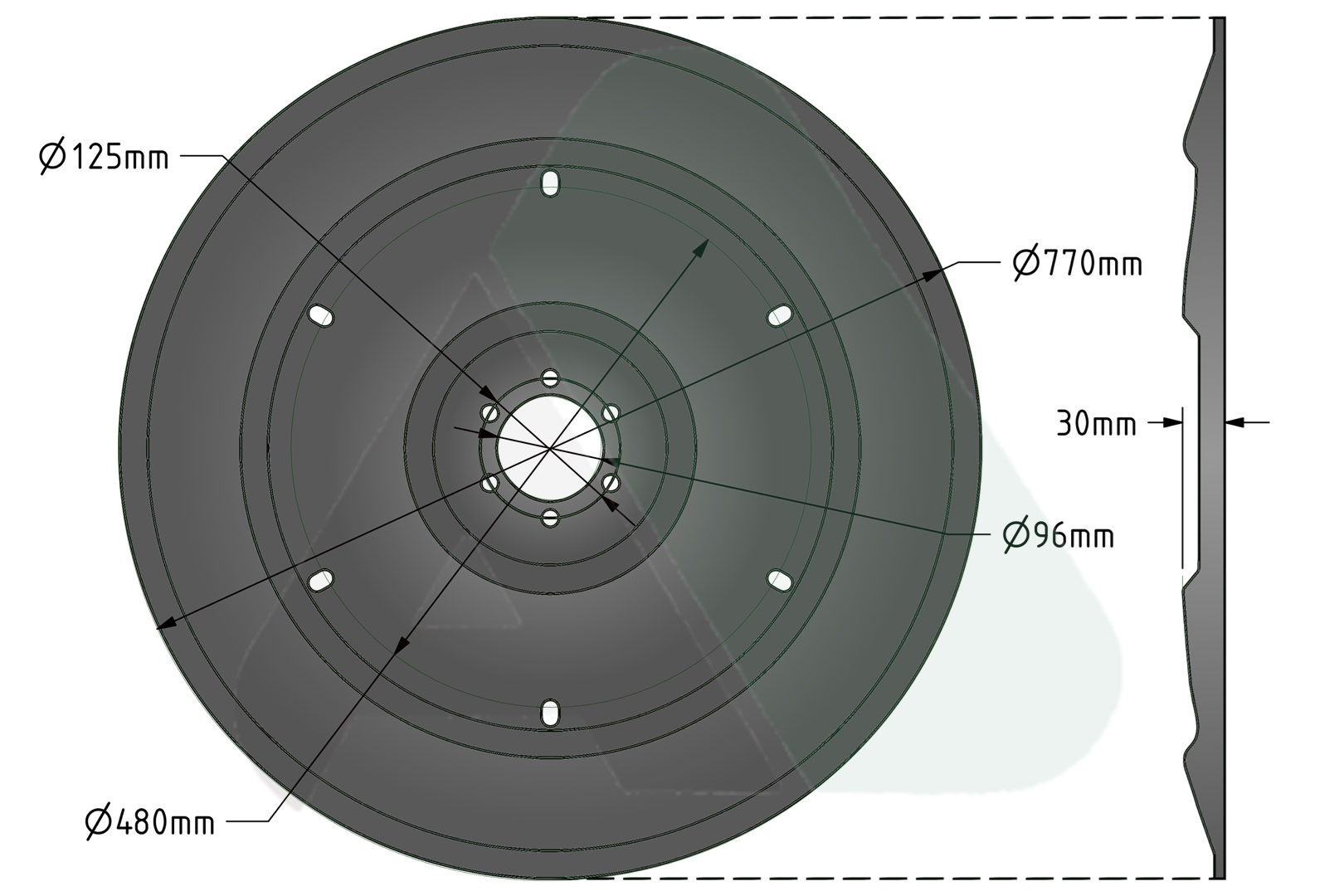 Sliding saucer fi770 for Deutz Fahr