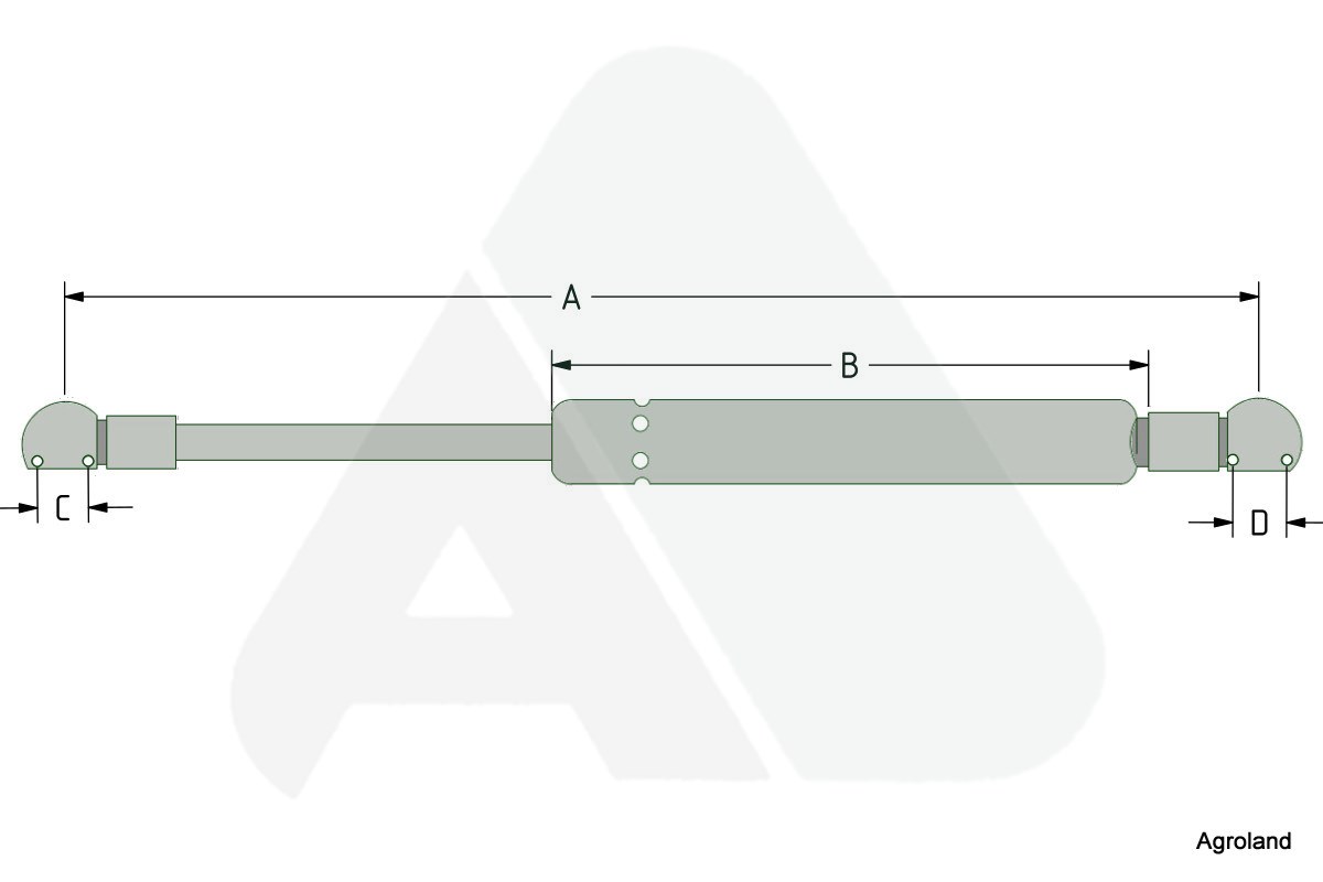 Gas spring for rear window