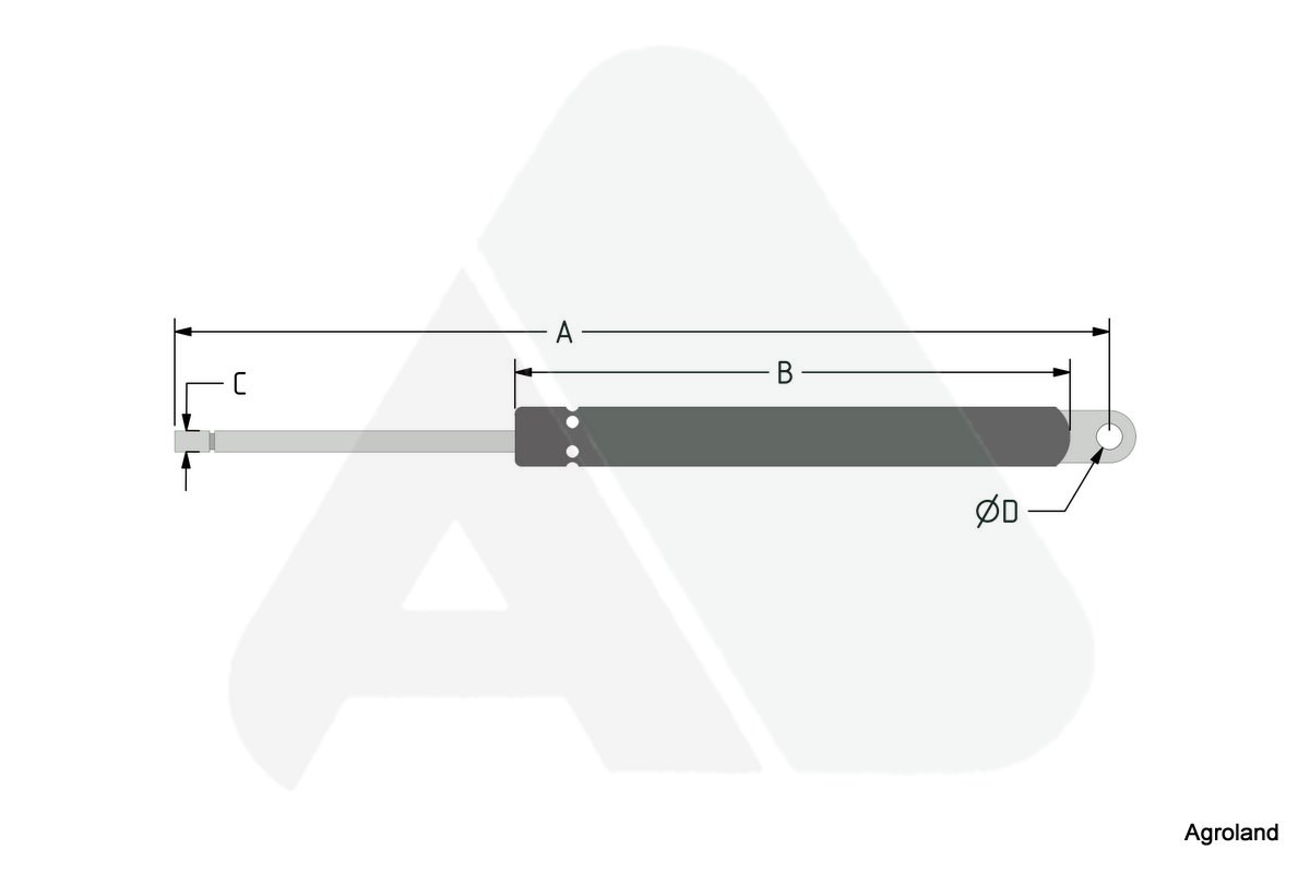 Gas spring for front window