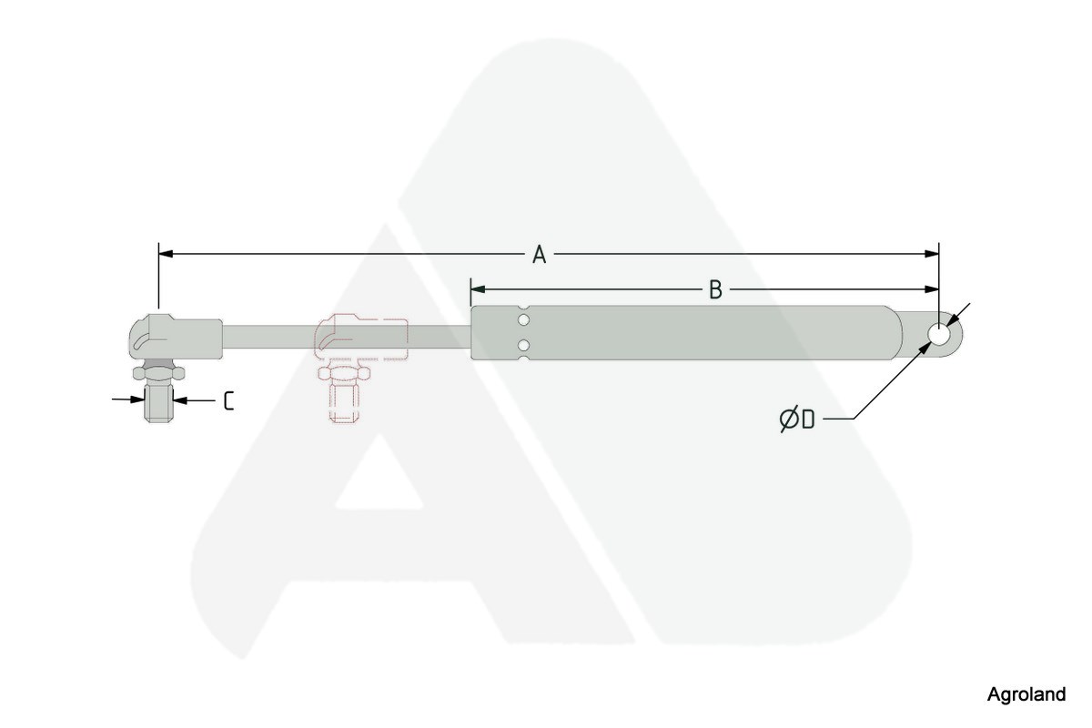 Gas spring for front and rear window, door