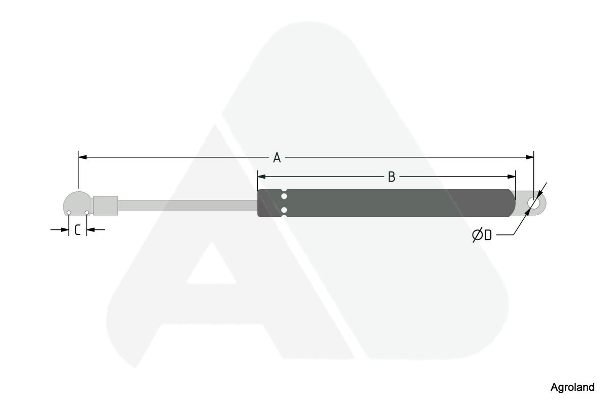 Gas spring for motor hood