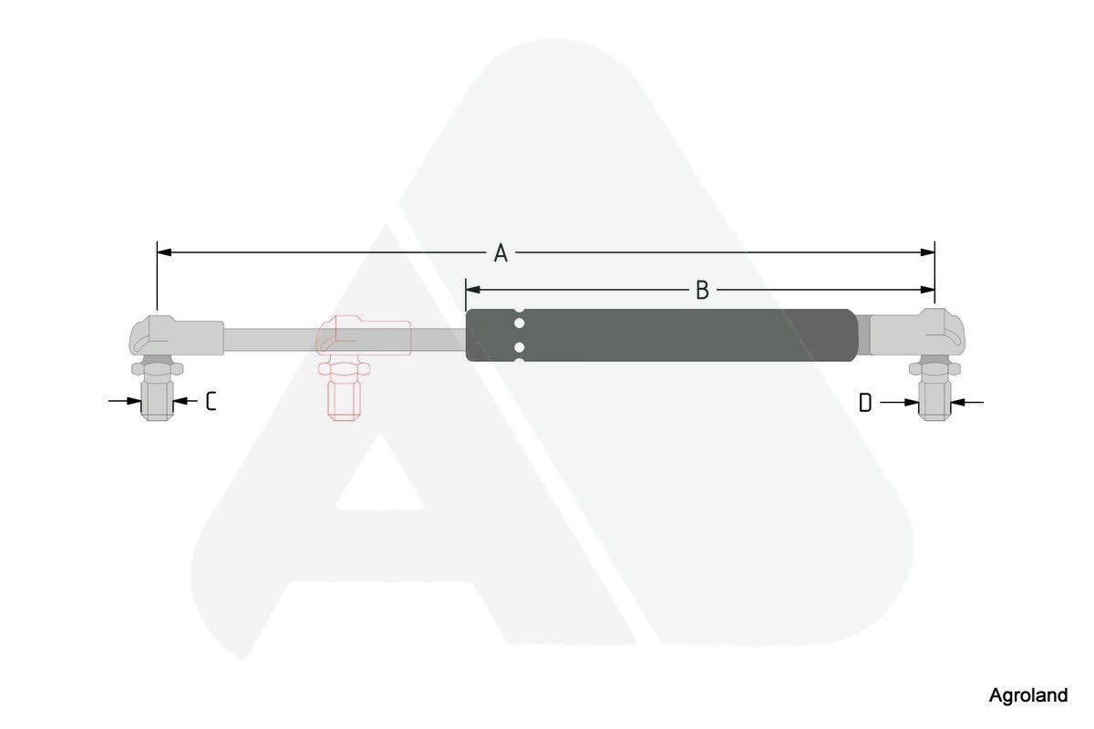 Gas spring for front and rear window, door