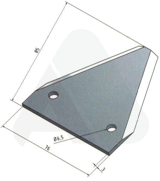 Feeder knife 85 x 76 x 3, smooth, flat