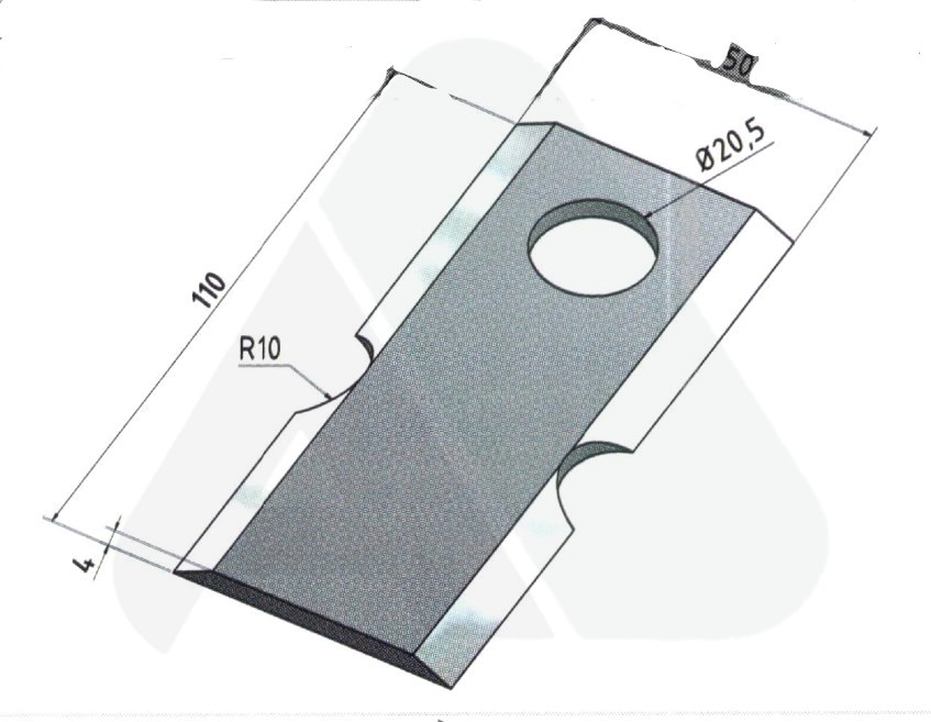 Mower blade 110x50x4, O 20,5