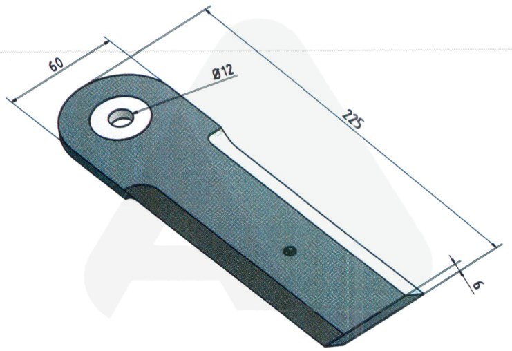 Knife for corn head SM 225x60x6, fi30