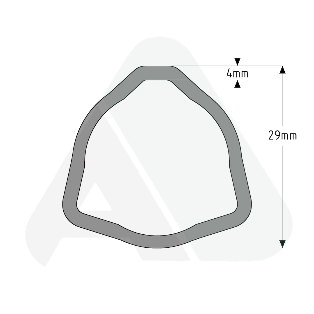 Rura, trójkąt D29 T=4, 1 m,AB2 wewnętrzna,L=1500mm