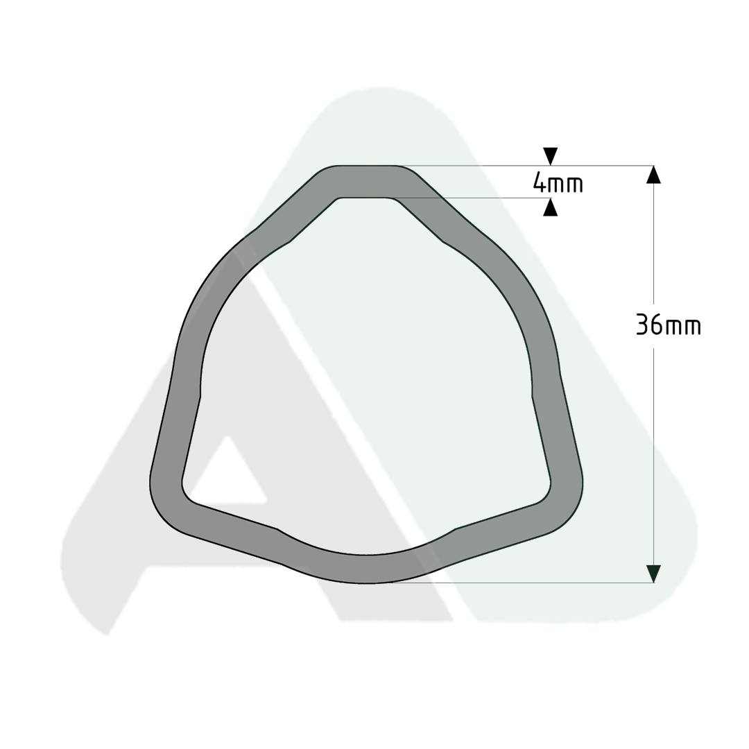 Rura, trójkąt D36 T=4, 1 m, AB4 wewn., L=3000mm