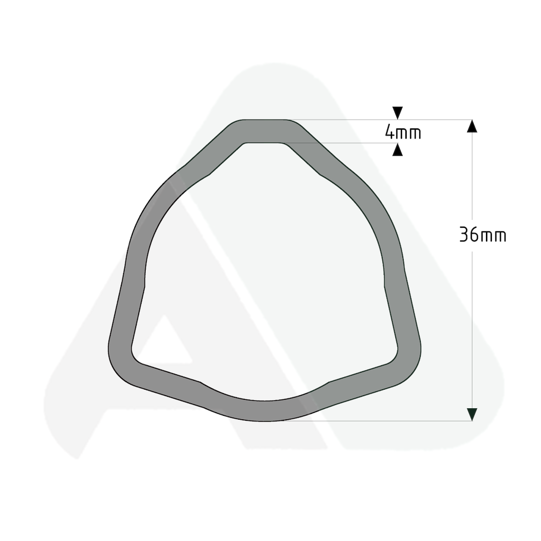 Rura, trójkąt D36 T=4,AB4 wewnętrzna, L=1500mm