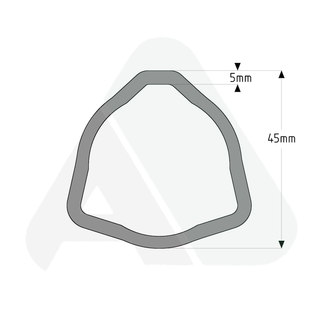 Rura, trójkąt D45 T=5, 1 m,AB7N wewn.,L=5000mm