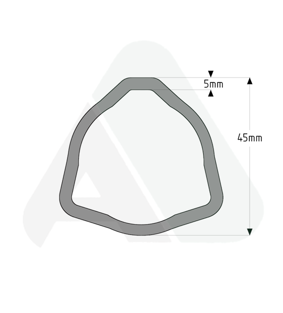 Tube, triangle D45 T=5,AB7Ninner,L=1500mm
