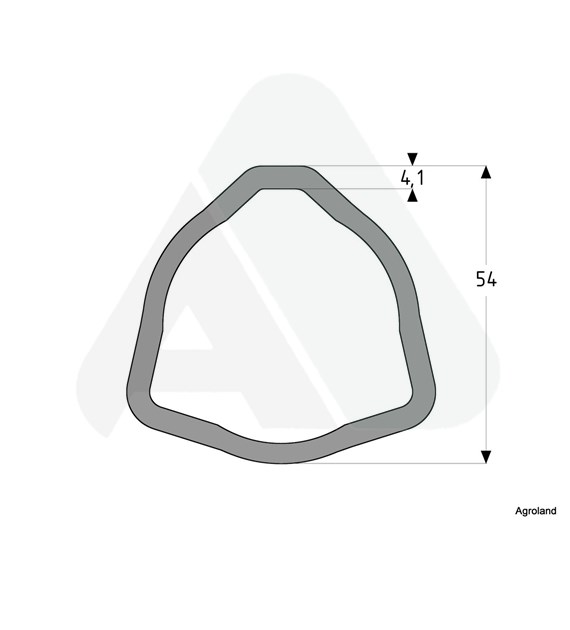 Tube, triangle D54 T=5,AB9 inner,L=500mm