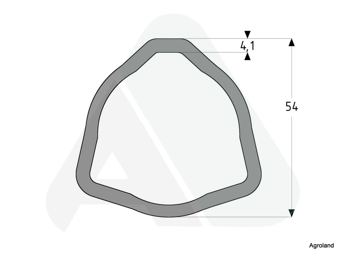 Rura, trójkąt D54 T=5,AB9 wewn.,L=3000mm