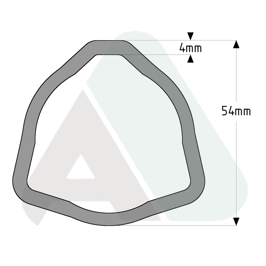 Rura, trójkąt D54 T=4, 1 m,  RILSAN,L=3000mm