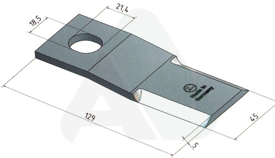 Knife for Grashopper 130 x 45 x 5