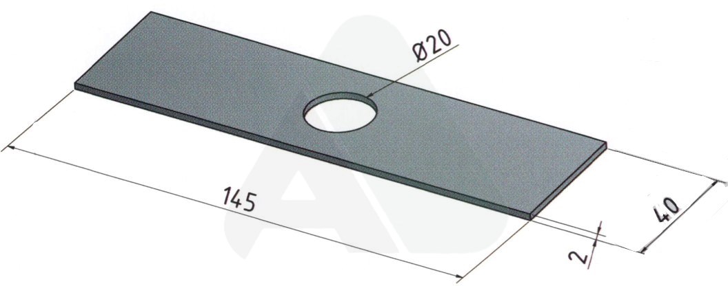 Scarifier blade 145 x 40 x 2