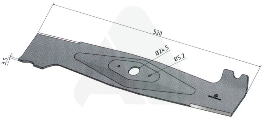 Knife RH 520 x 100 x 3,5