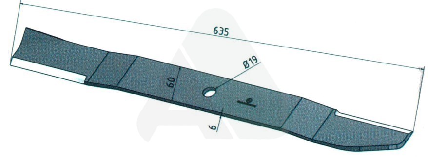 Knife LH 635 x 60 x 6