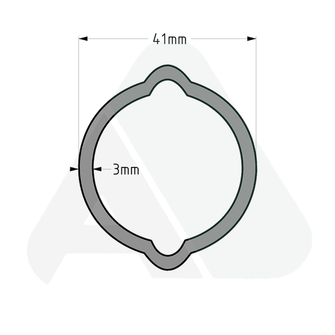 Rura, cytryna D41 T=3,2100/2200/2300 zew, L=1000mm