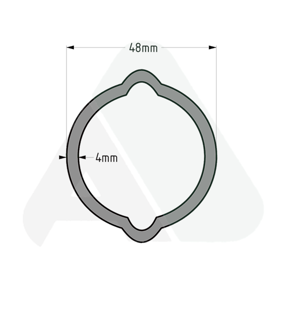Tube, lemon D48 T=4, 2300/2400 outer, L=1500 mm