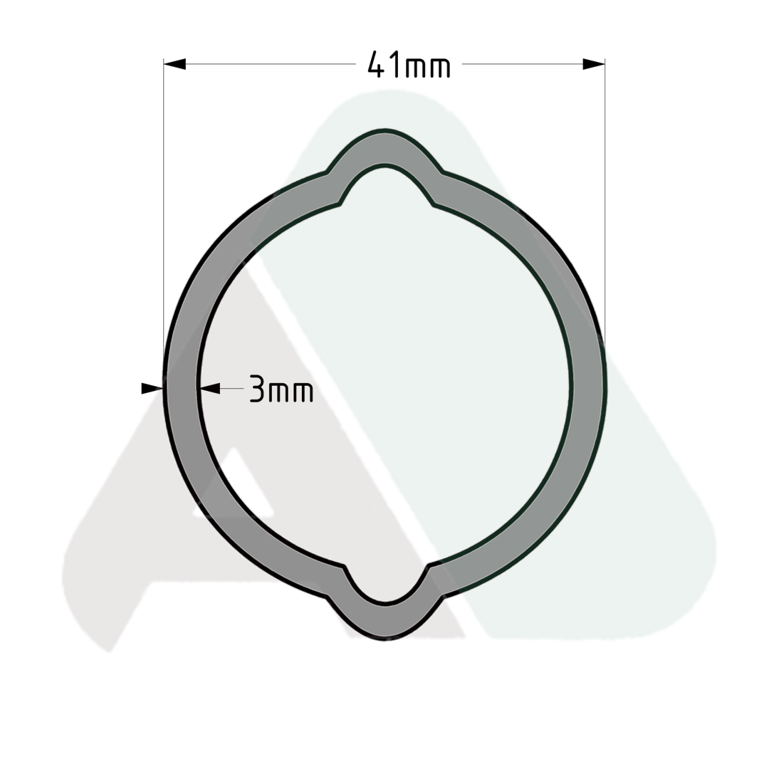 Rura, cytryna D41 T=3,RILSAN,L=680 mm