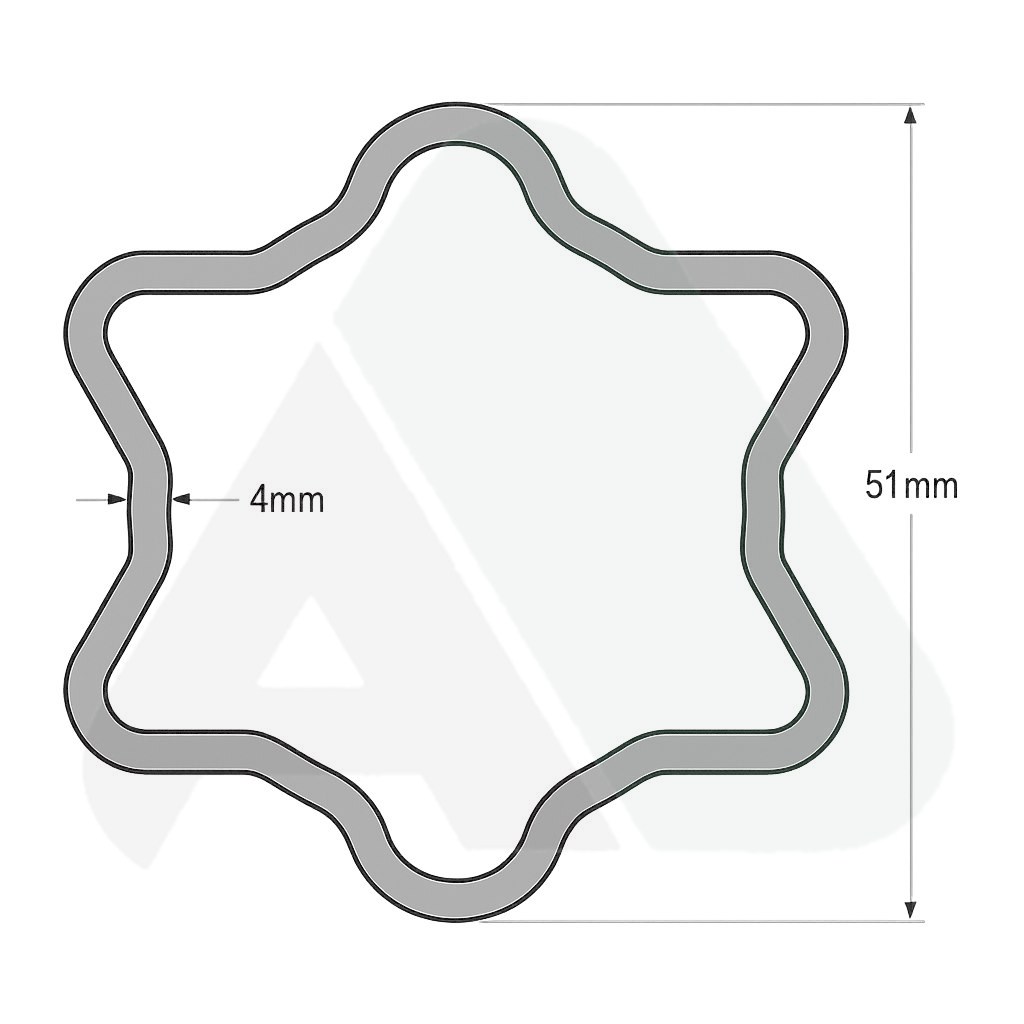 Rura, gw. D=51 T=4 ,2400/2500, L=2000mm