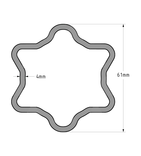 Rura, gwiazda D=61 T=4,2400/2500/2600, L=500mm