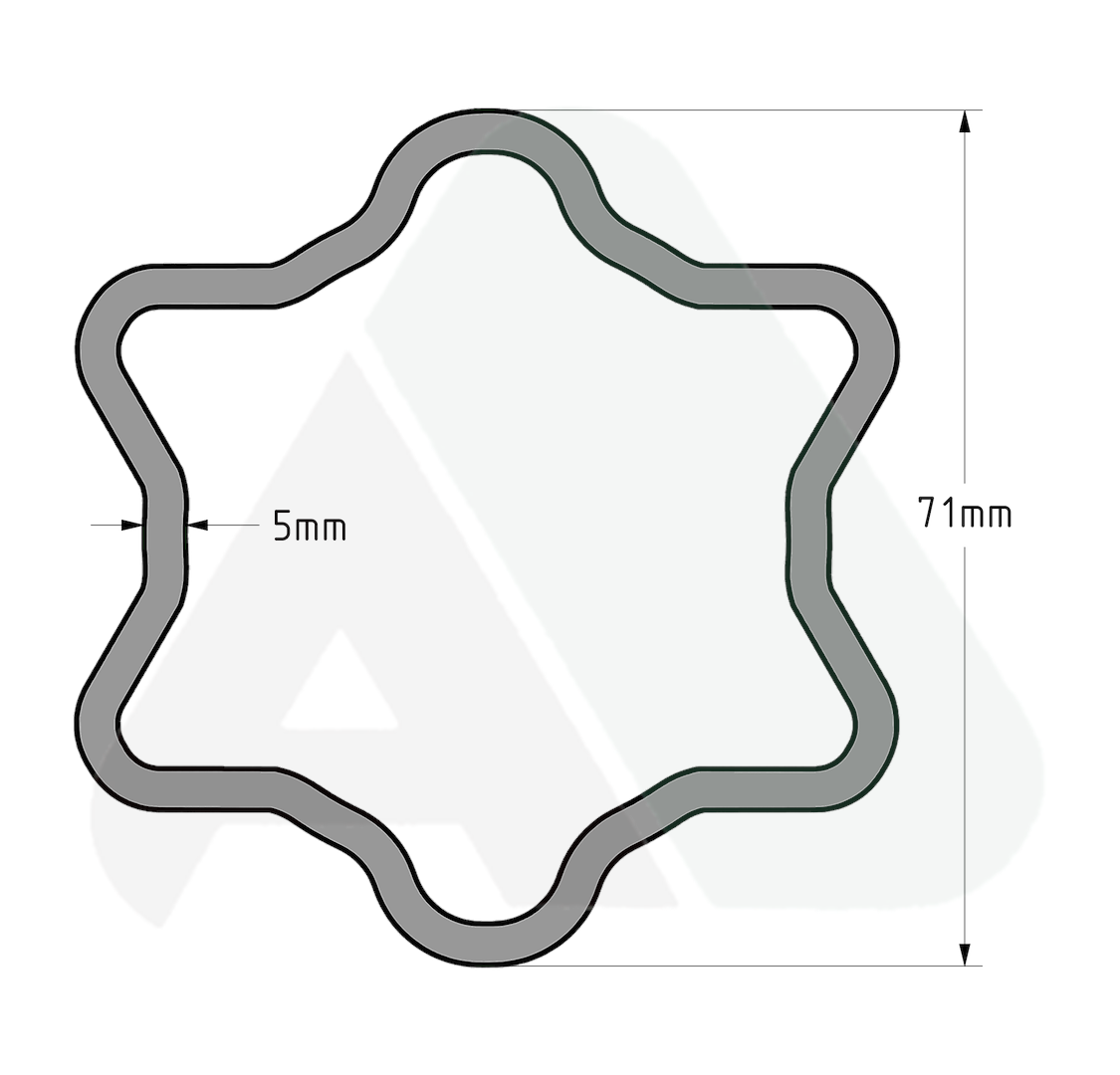 Rura, gwiazda D=71 T=5, 2600/2700, L=500mm