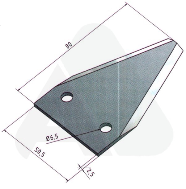 Feeder knife 80 x 50,5 x 2,5, smooth, flat