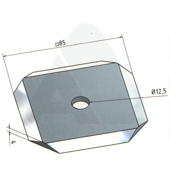 Tarcza tnąca paszowozu 85 x 85 x 4, gładka