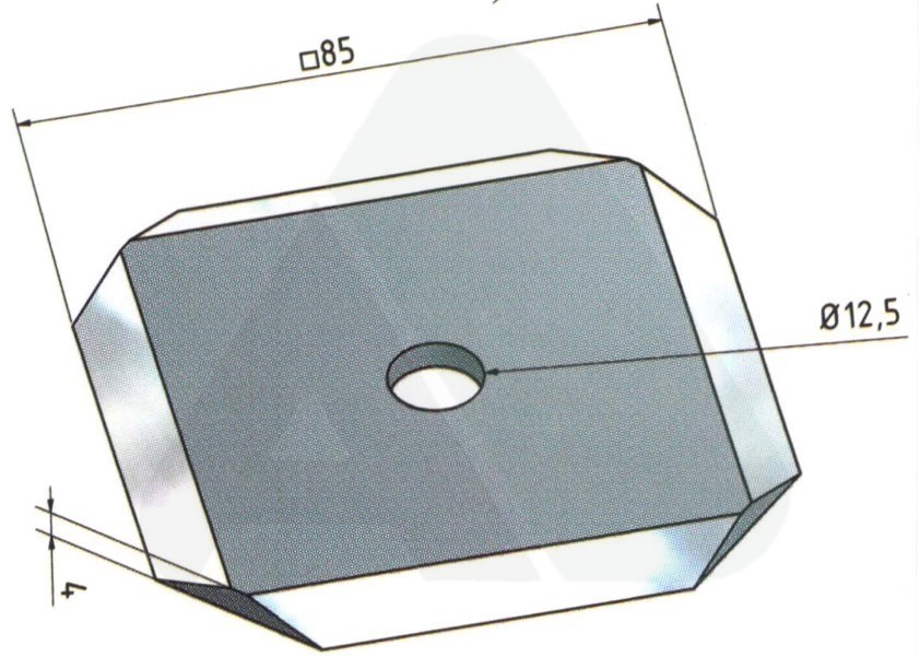 Cutting disc for feeder 85 x 85 x 4, smooth