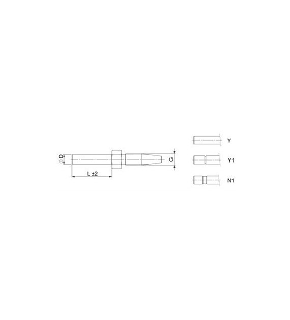 Króciec rurowy-SRS-0-D6-M7x0,75-L31-ST-ZnNi-Y