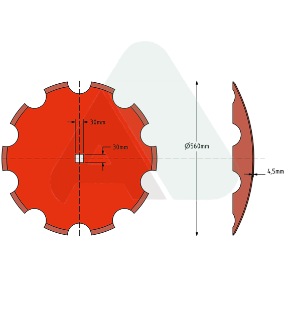 Talerz Bellota Borodur,ząbkowany,560x4,5, kw. 30 m